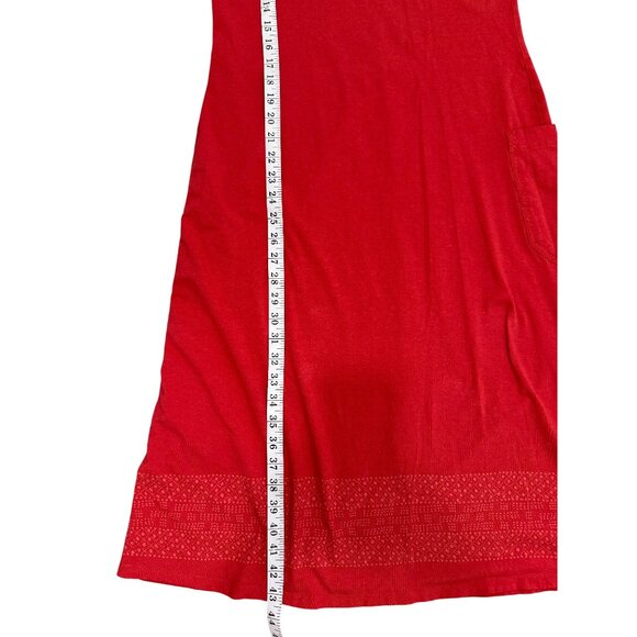 Toad & Co Midi Dress Red Short Sleeve Pocket Organic Cotton Modal Eco Size S - Picture 7 of 7